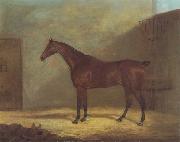 John Boultbee, A Chestnut Hunter With A Groom By a Building